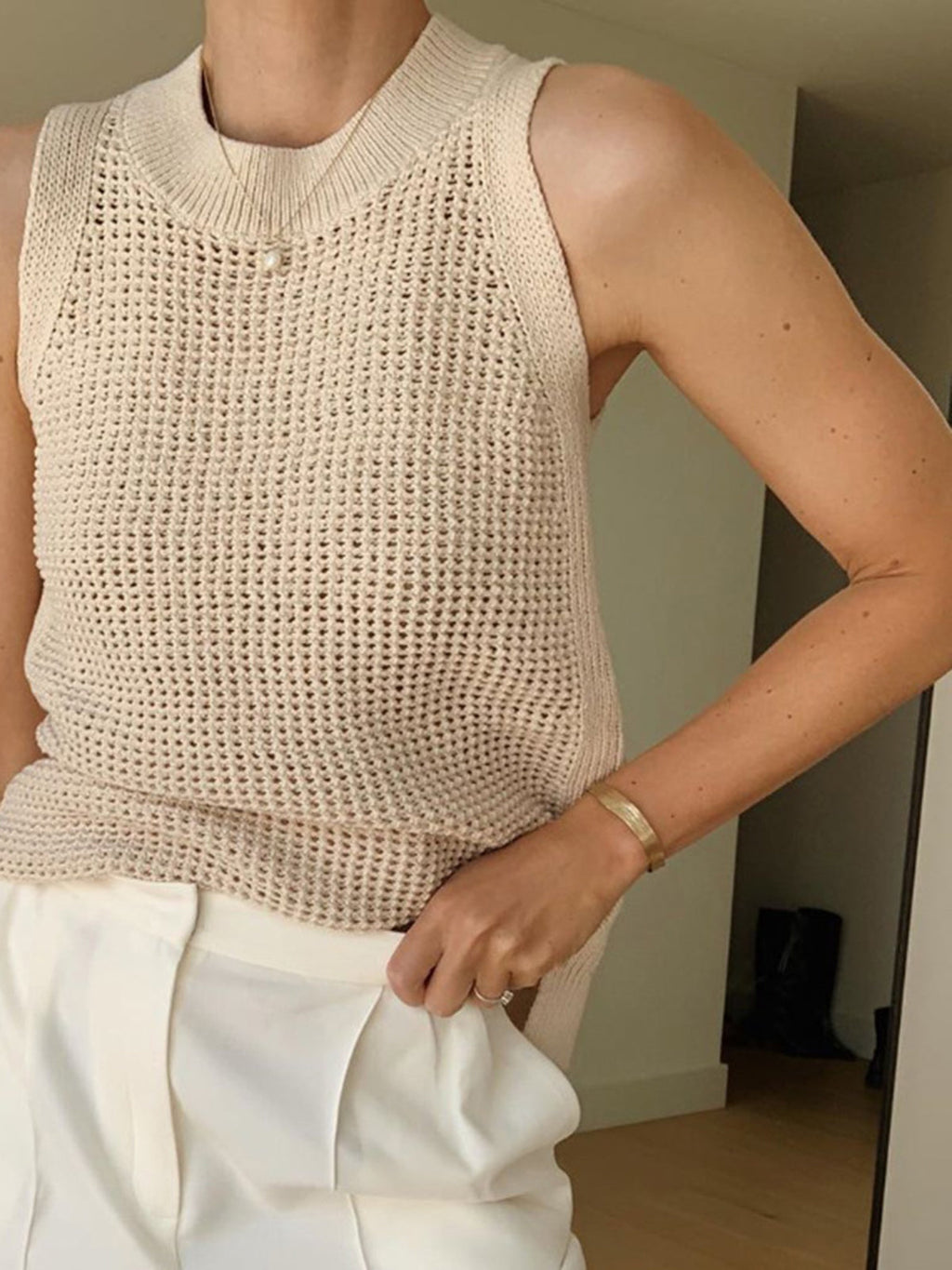 Débardeur en Tricot Uni