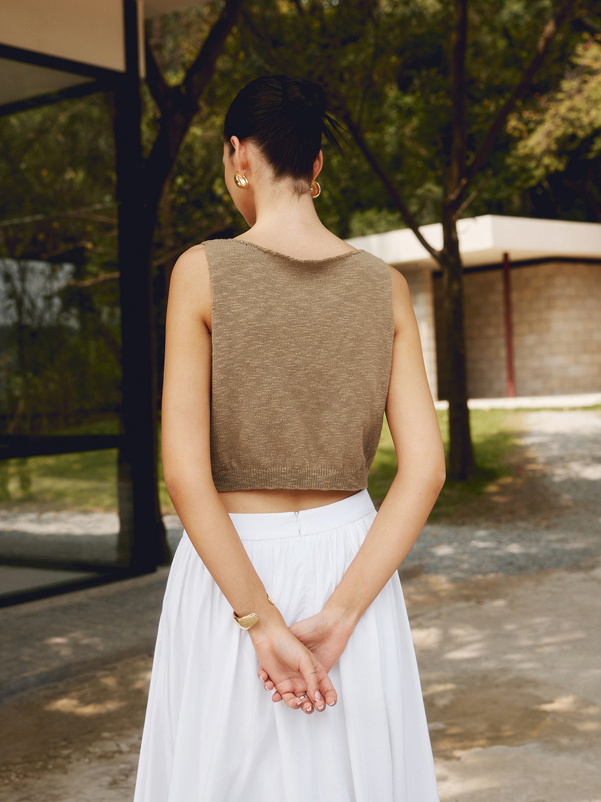 Débardeur en Mélange de Coton