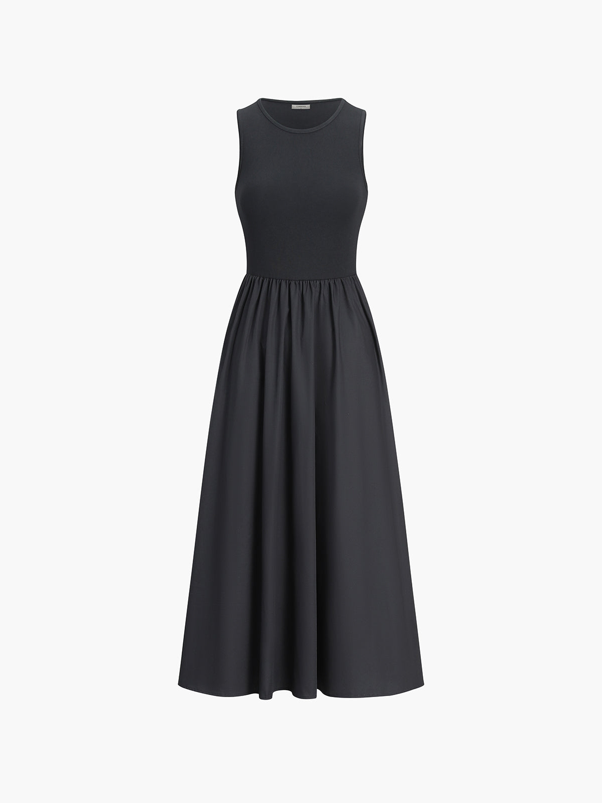 Robe Longue à Col Rond de Loisirs