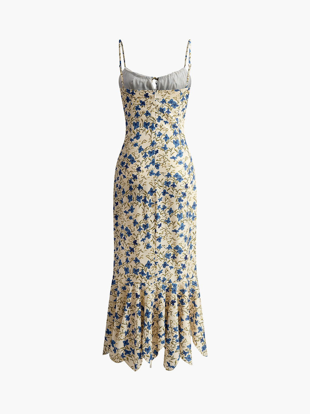 Robe Longue à Ourlet Irregulier Imprimé Floral