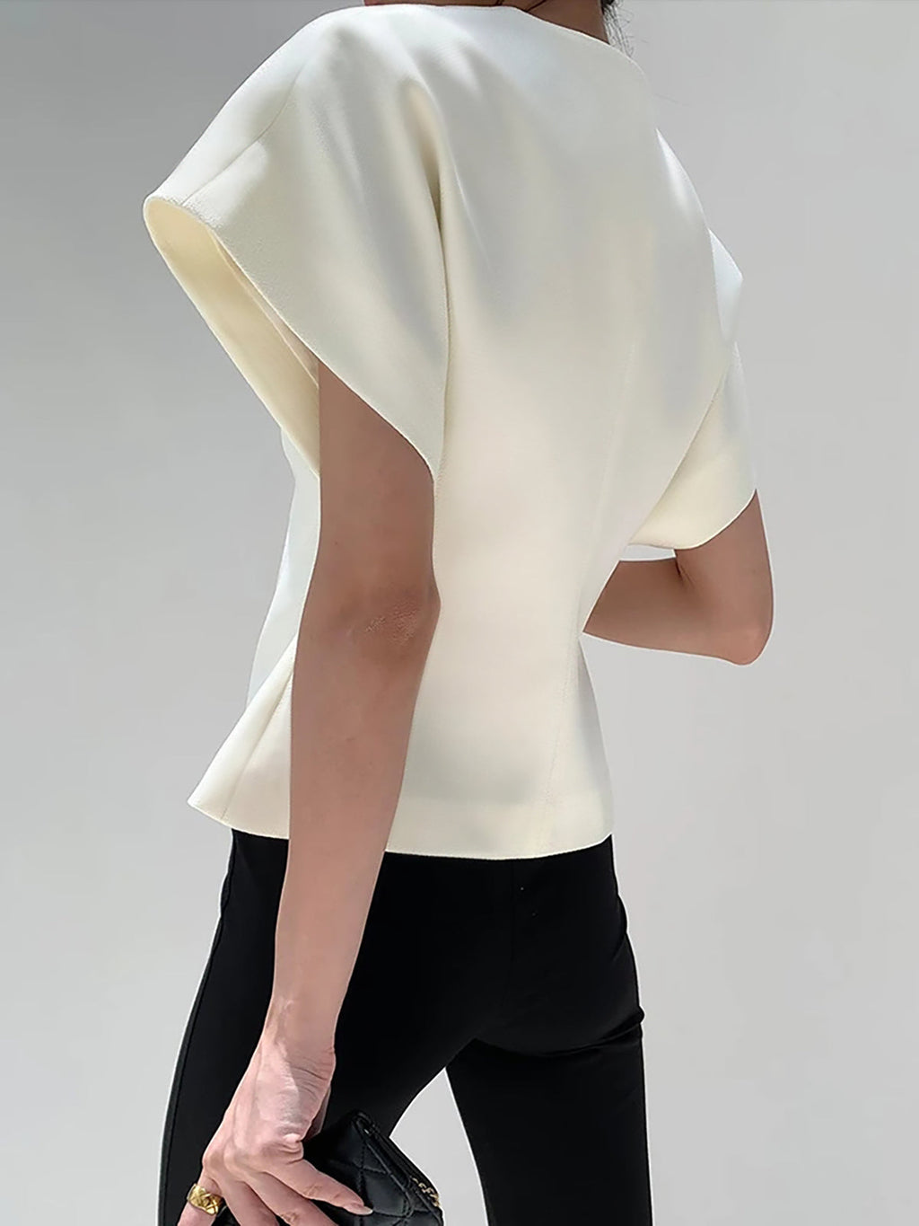 Blouse à Boutons Tendance Col V