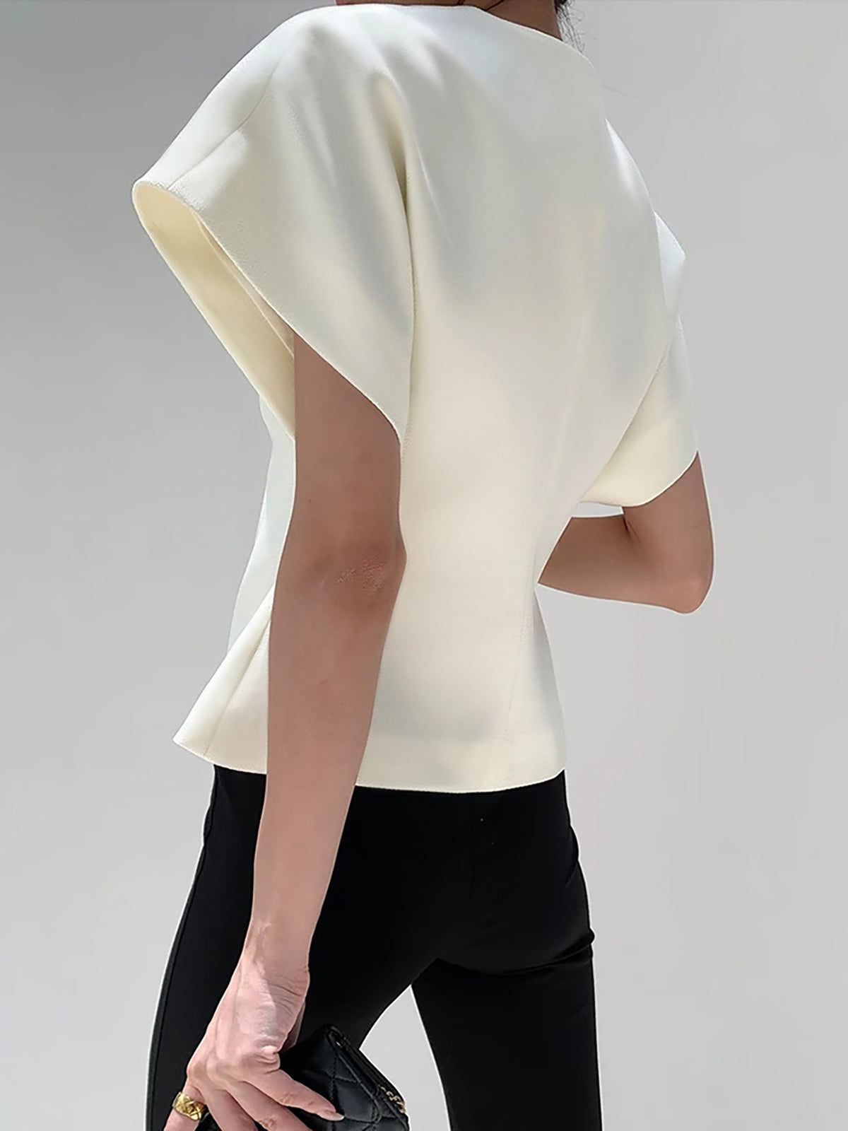 Blouse à Boutons Tendance Col V