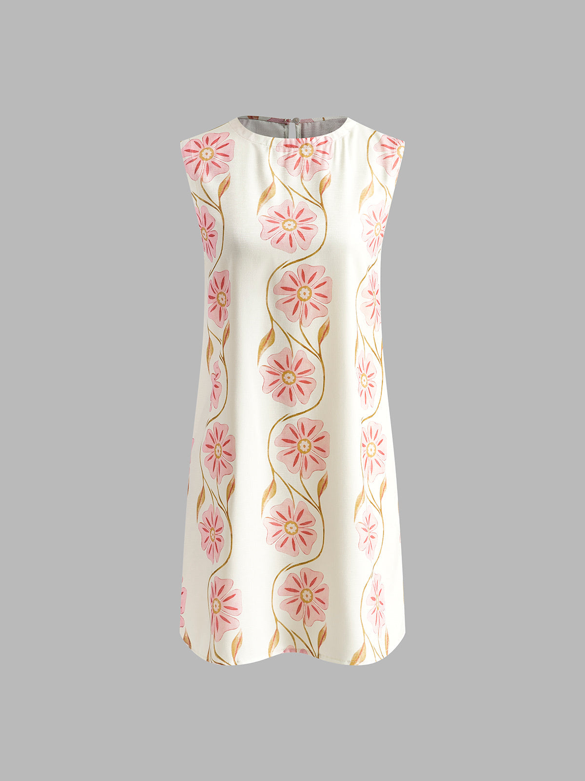 Robe courte sans manches à imprimé romantique