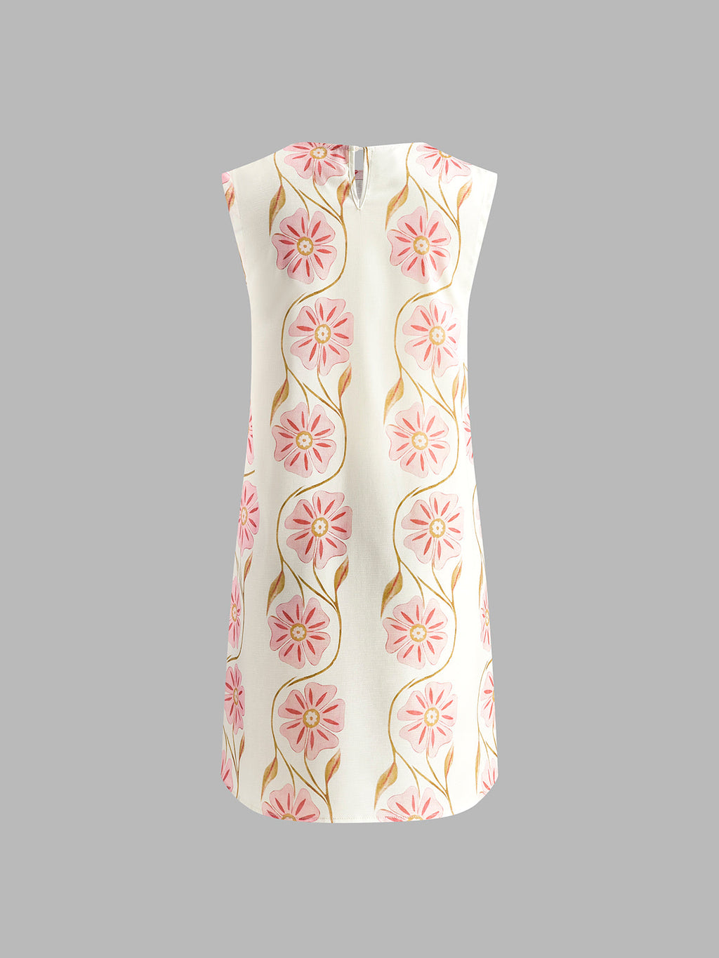 Robe courte sans manches à imprimé romantique