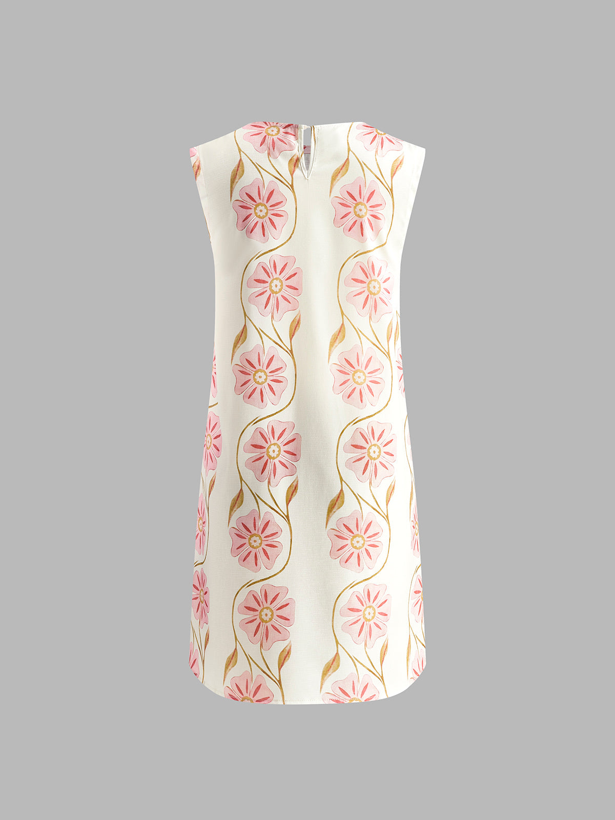 Robe courte sans manches à imprimé romantique