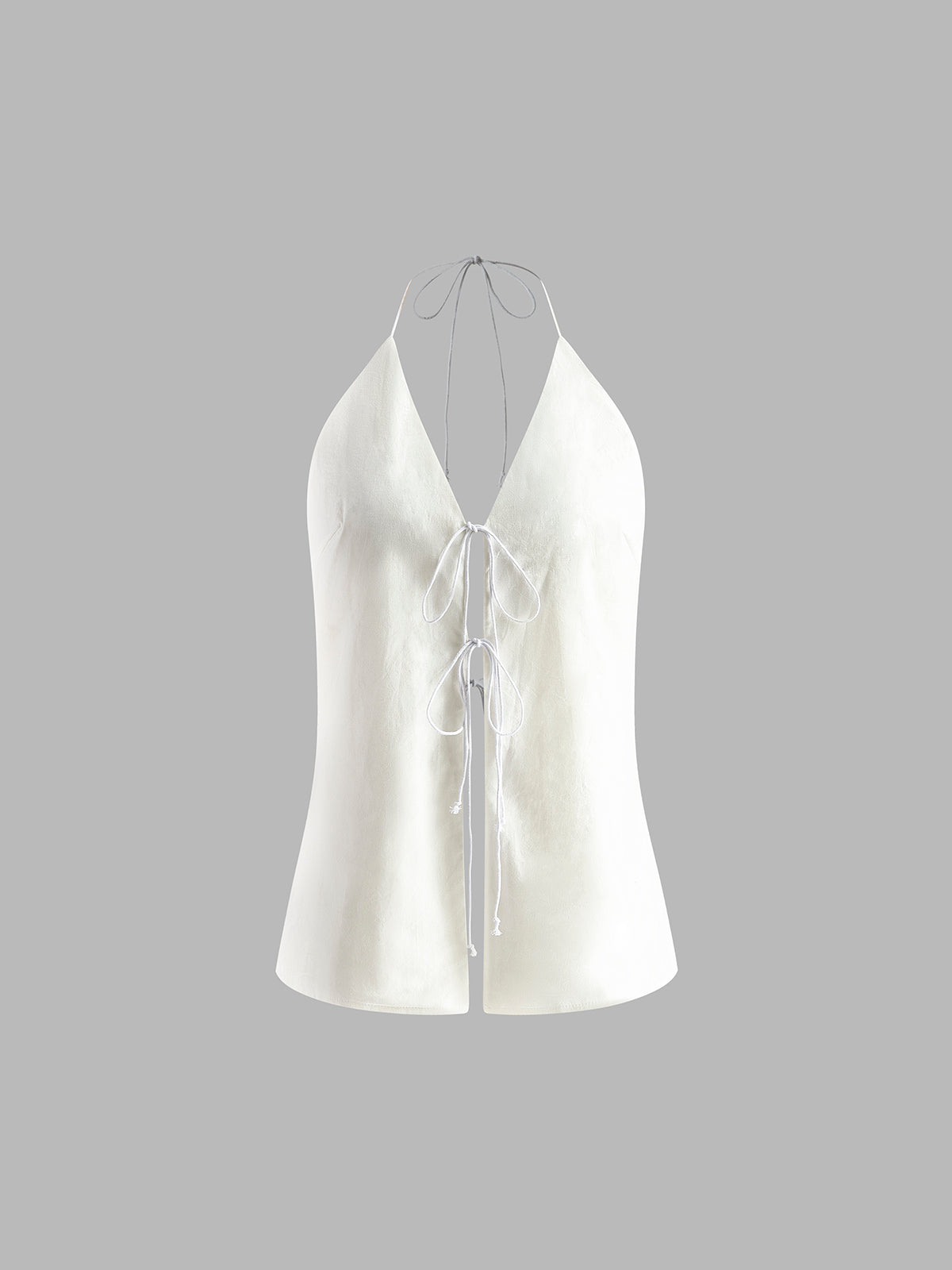 Haut dos nu en coton et lin avec ensemble de shorts