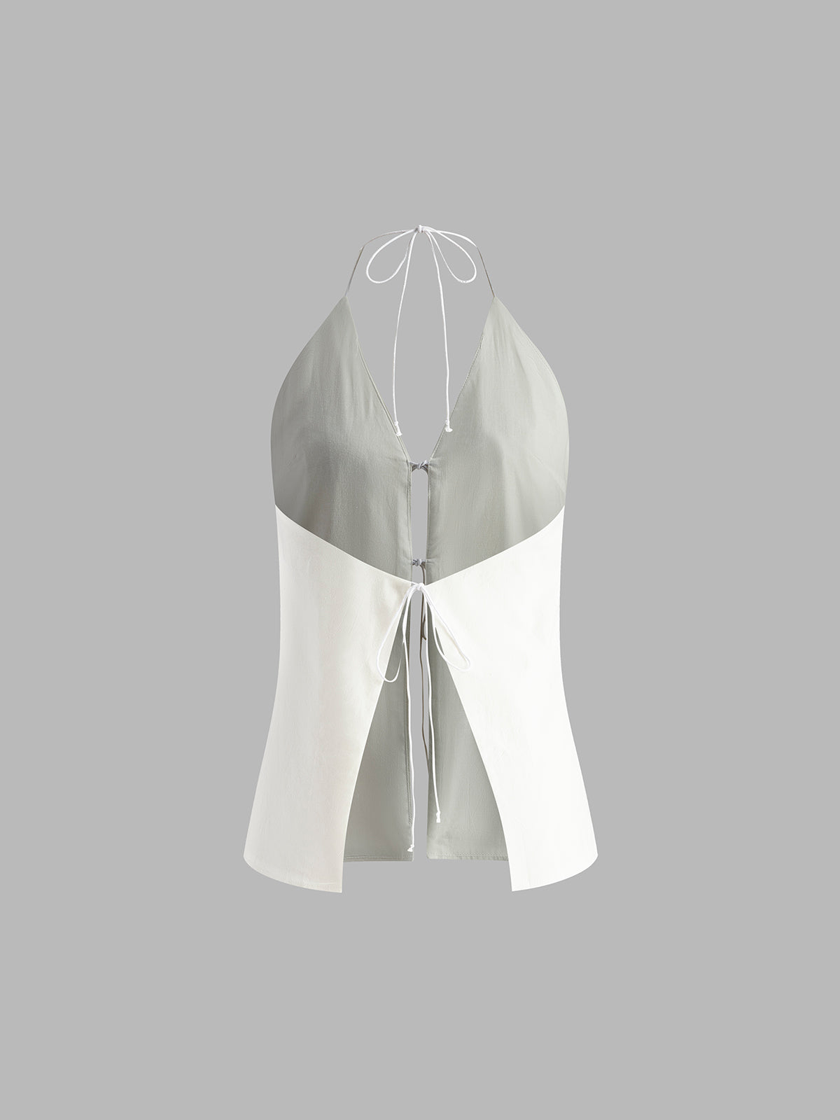 Haut dos nu en coton et lin avec ensemble de shorts
