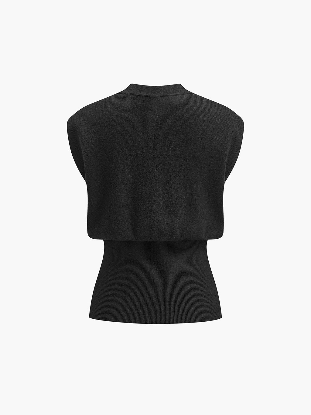 Gilet en Tricot à Détail Boutonné en V