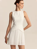 Robe Mini à Ourlet Plissé