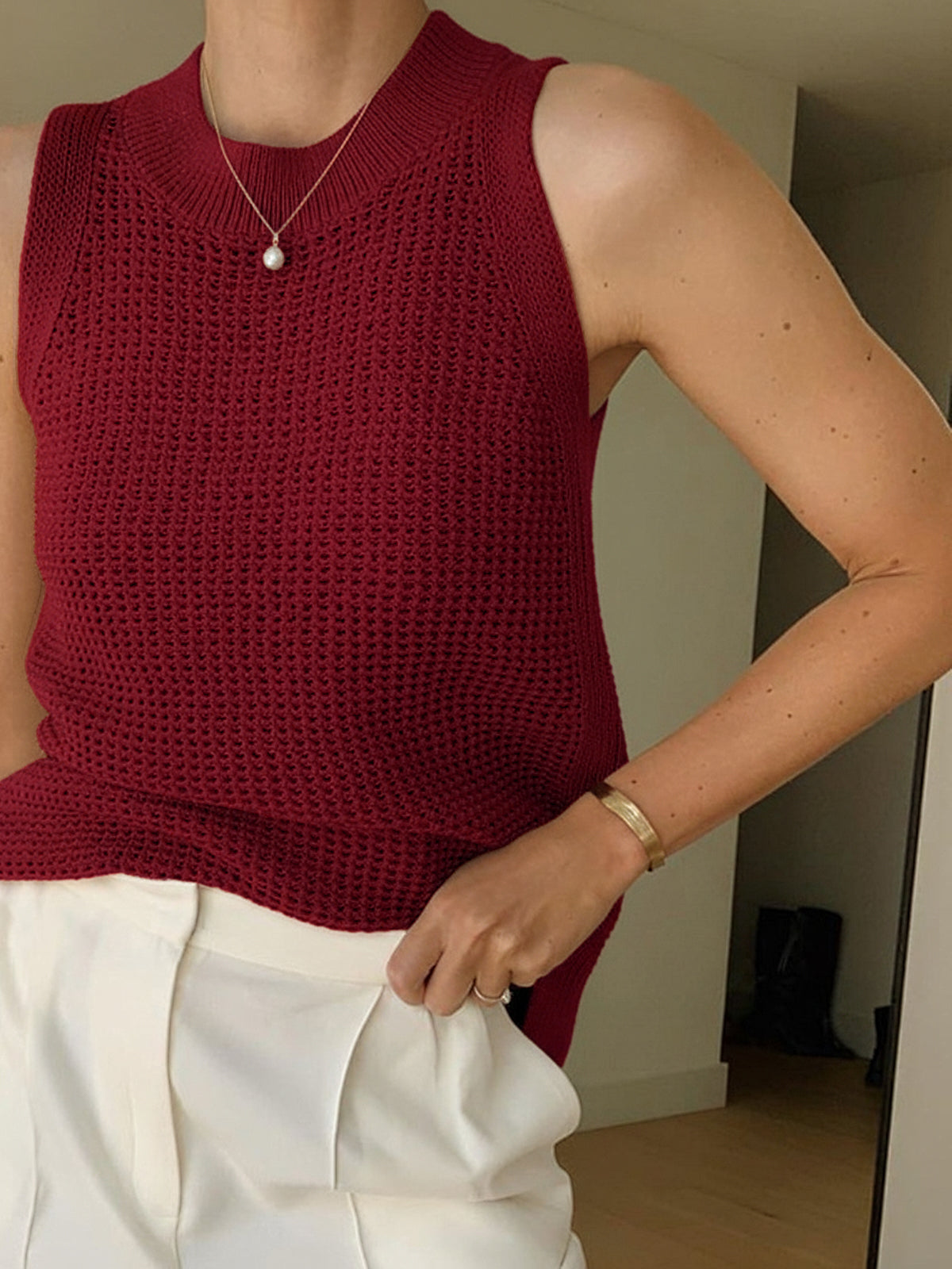 Débardeur en Tricot Uni