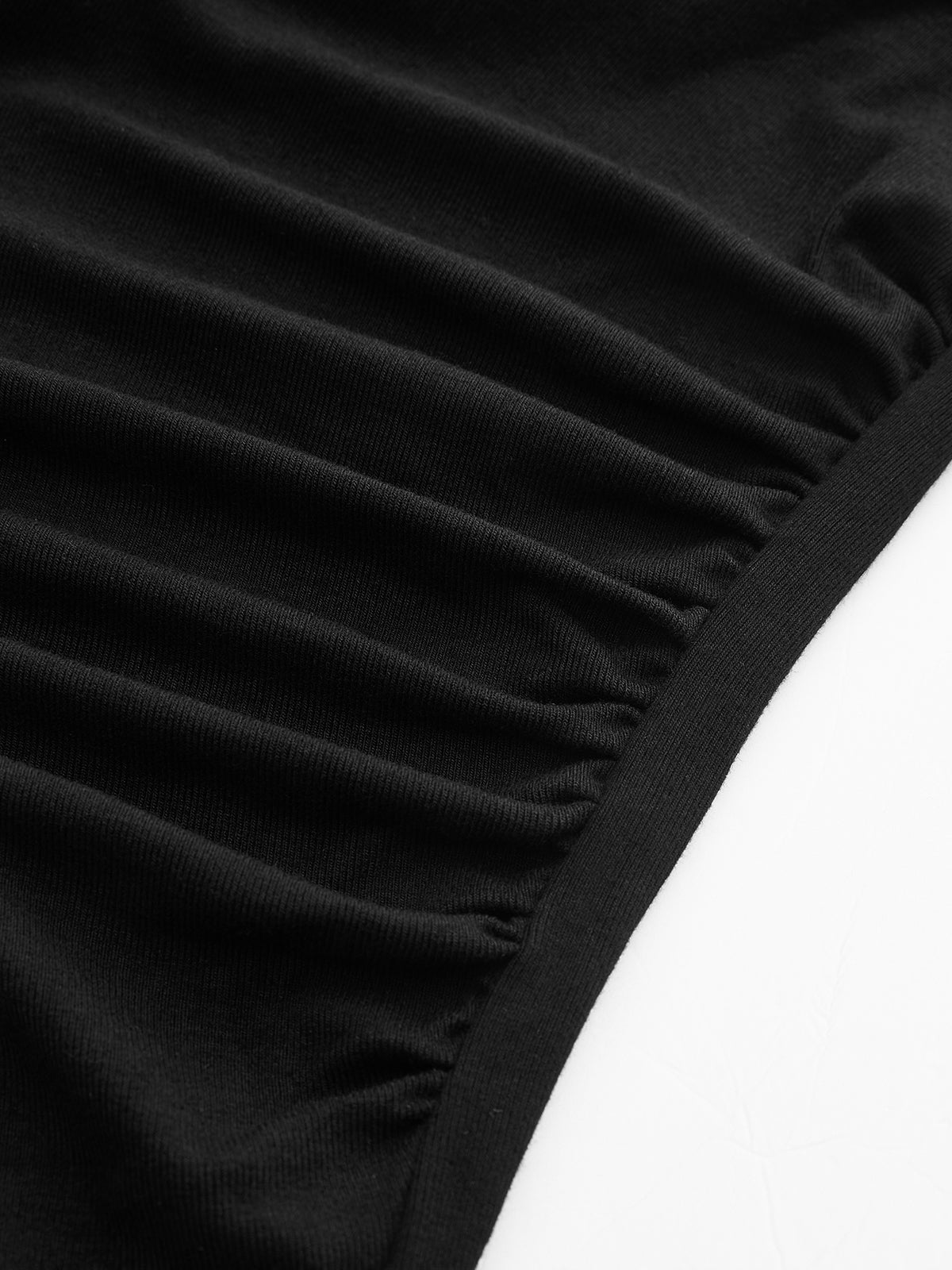 Chemise Asymétrique à Manches Longues en Tricot Côtelé
