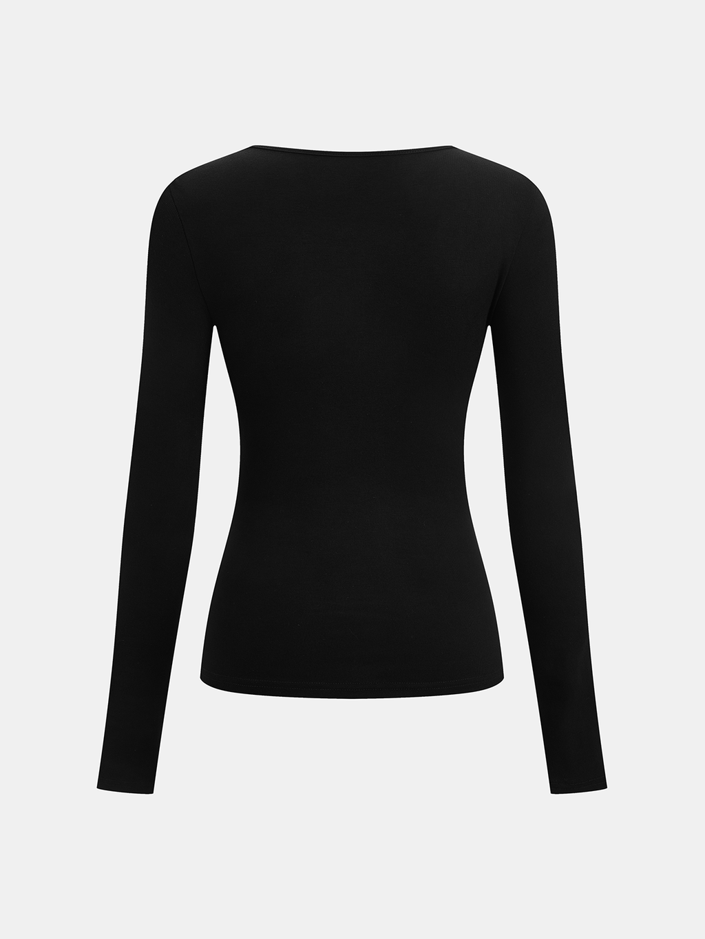 Chemise Asymétrique à Manches Longues en Tricot Côtelé