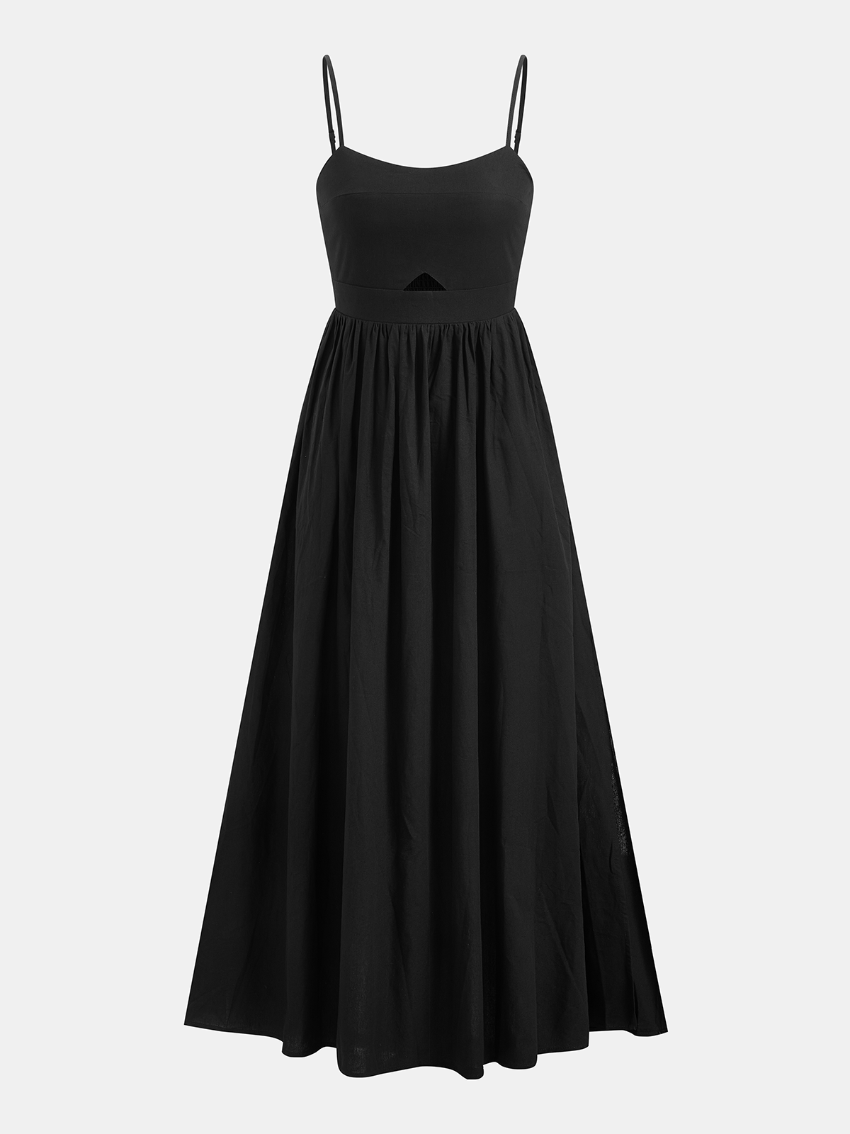 Robe Longue Sans Manches en Coton avec Poches Découpées