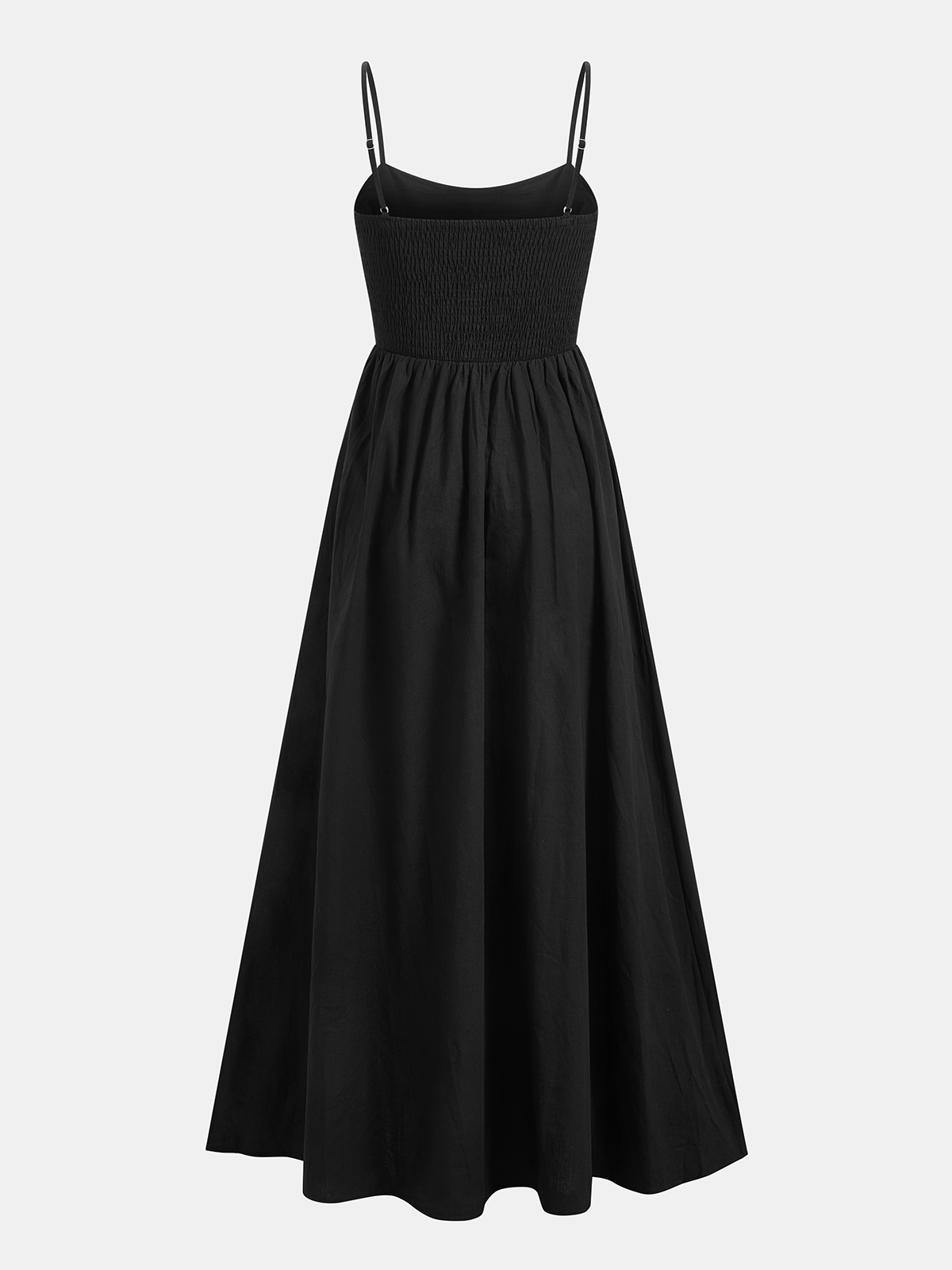 Robe Longue Sans Manches en Coton avec Poches Découpées