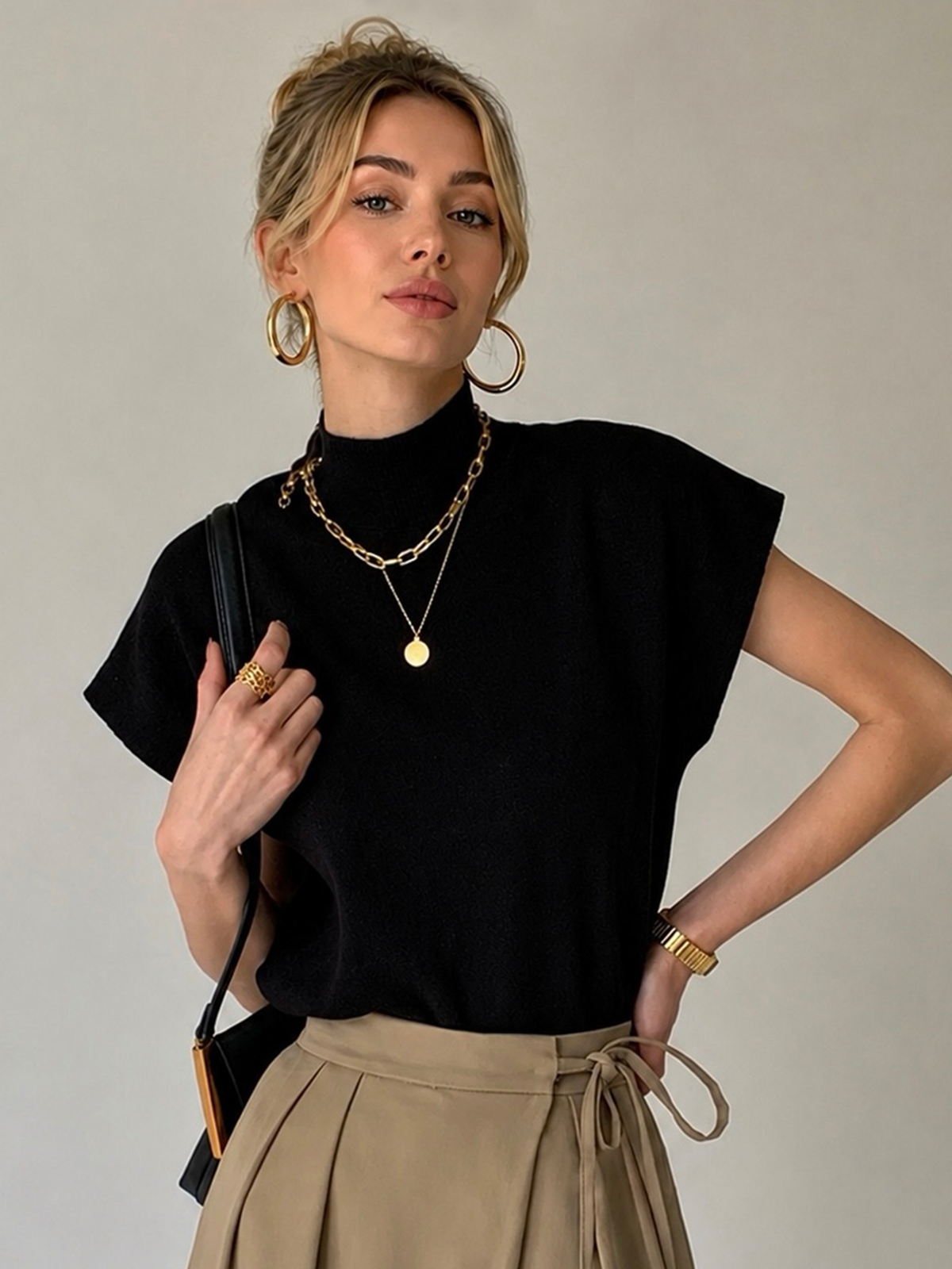 Gilet Pull en Tricot Uni