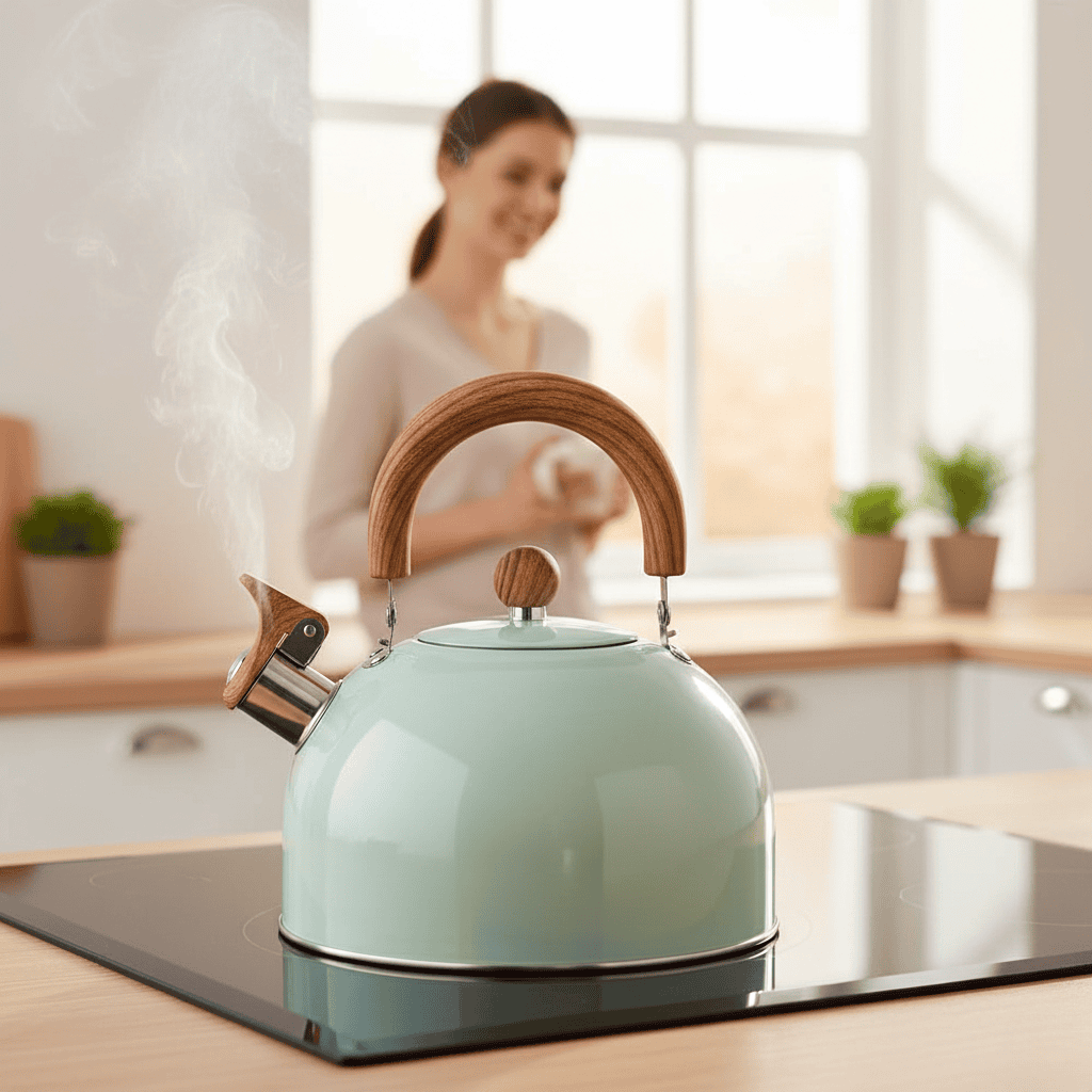 KOCHBegleiter – Bouilloire en acier inoxydable de 2,5 L avec structure robuste et poignée douce