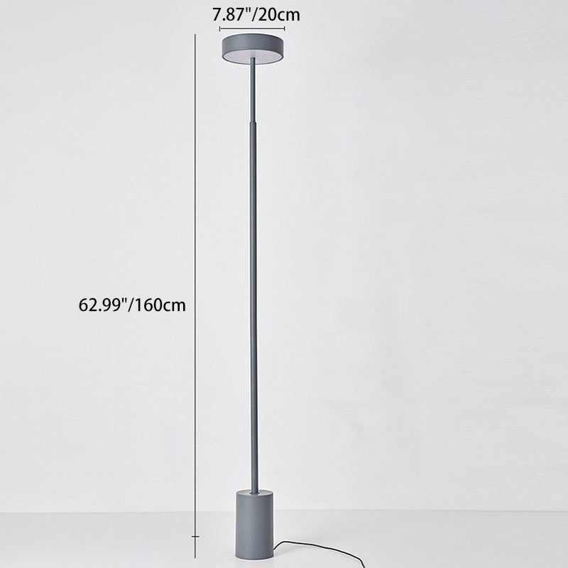 Lampe sur pied LED ronde en fer scandinave contemporain pour chambre
