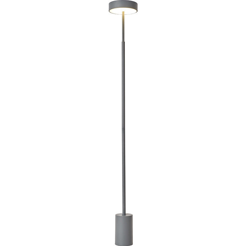 Lampe sur pied LED ronde en fer scandinave contemporain pour chambre