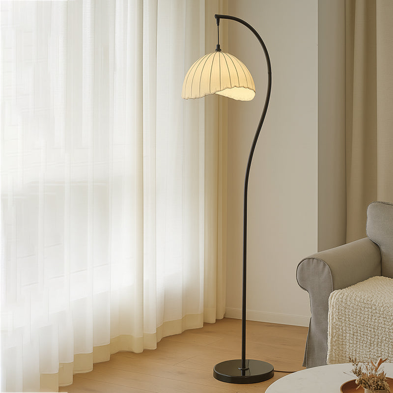 Lampe Boog Vintage avec Abat-jour en Tissu – Lampe de Sol Classique