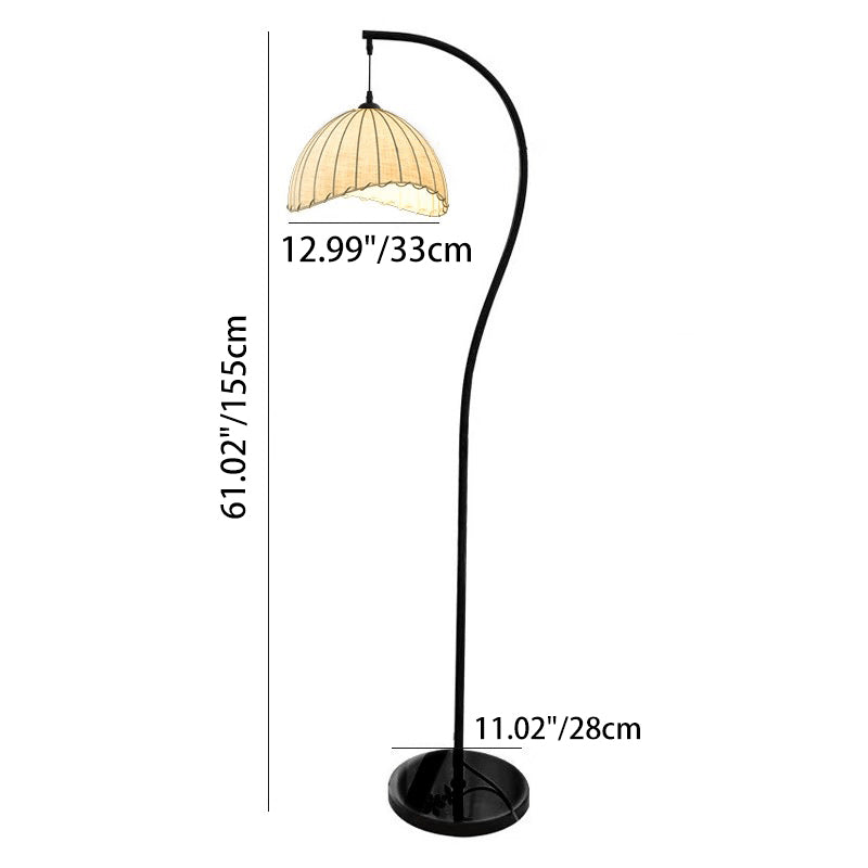 Lampe Boog Vintage avec Abat-jour en Tissu – Lampe de Sol Classique