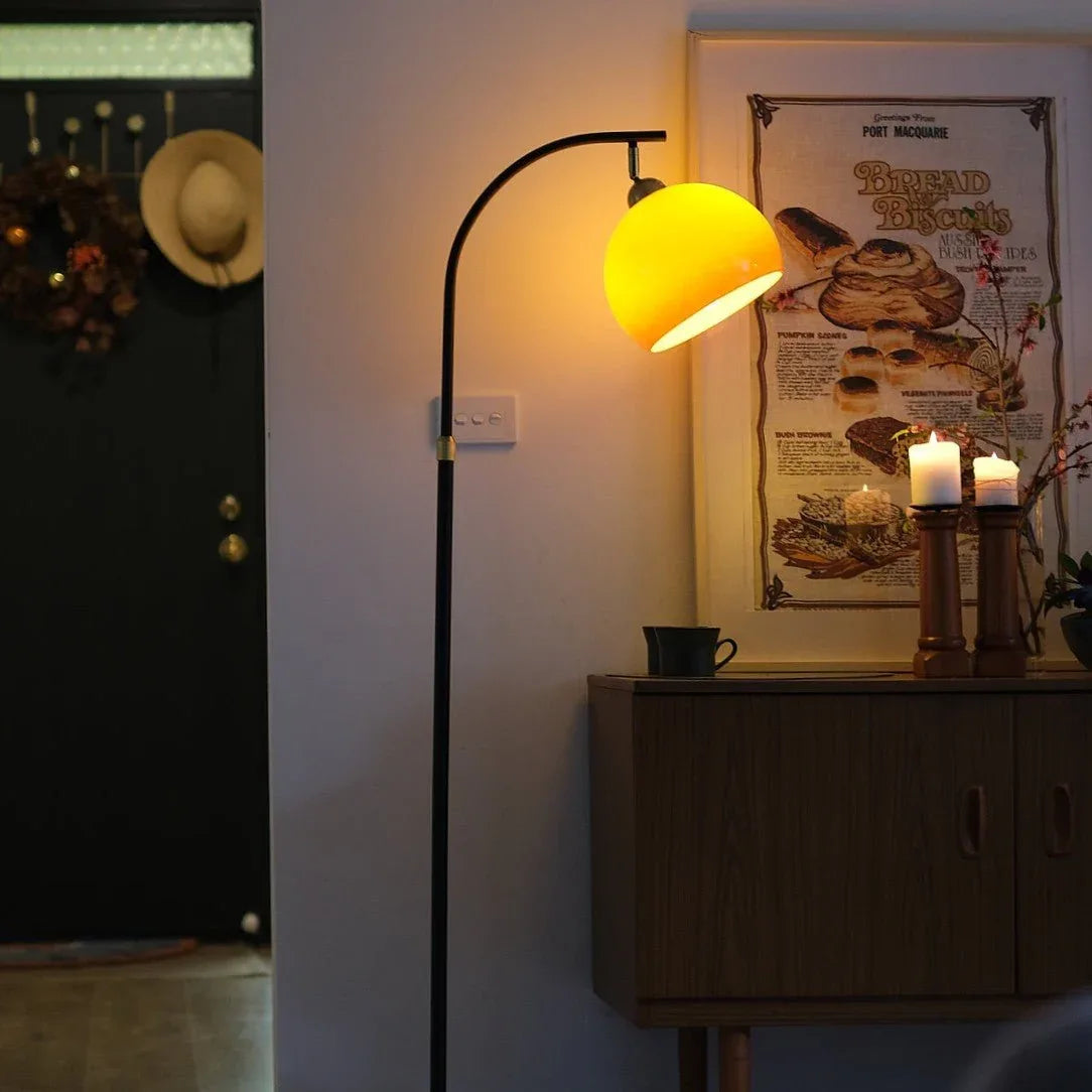 Lampe sur pied Bauhaus Arc avec Abat-jour en Verre – Lampe Design Minimaliste