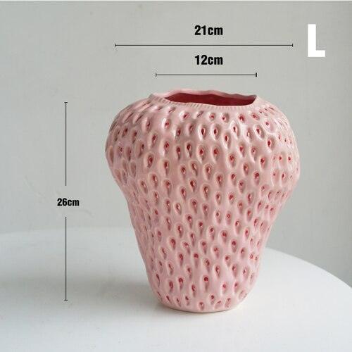 Vase en Céramique en Forme de Fraise Charmant pour Décoration Intérieure