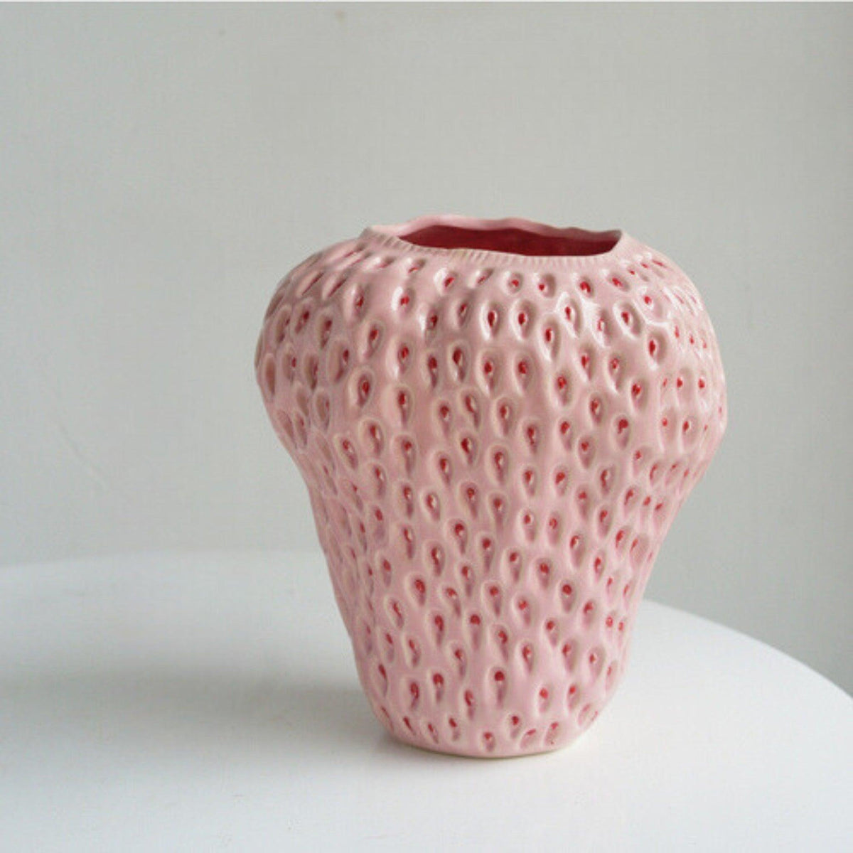 Vase en Céramique en Forme de Fraise Charmant pour Décoration Intérieure