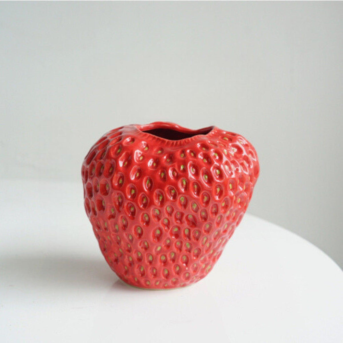 Vase en Céramique en Forme de Fraise Charmant pour Décoration Intérieure