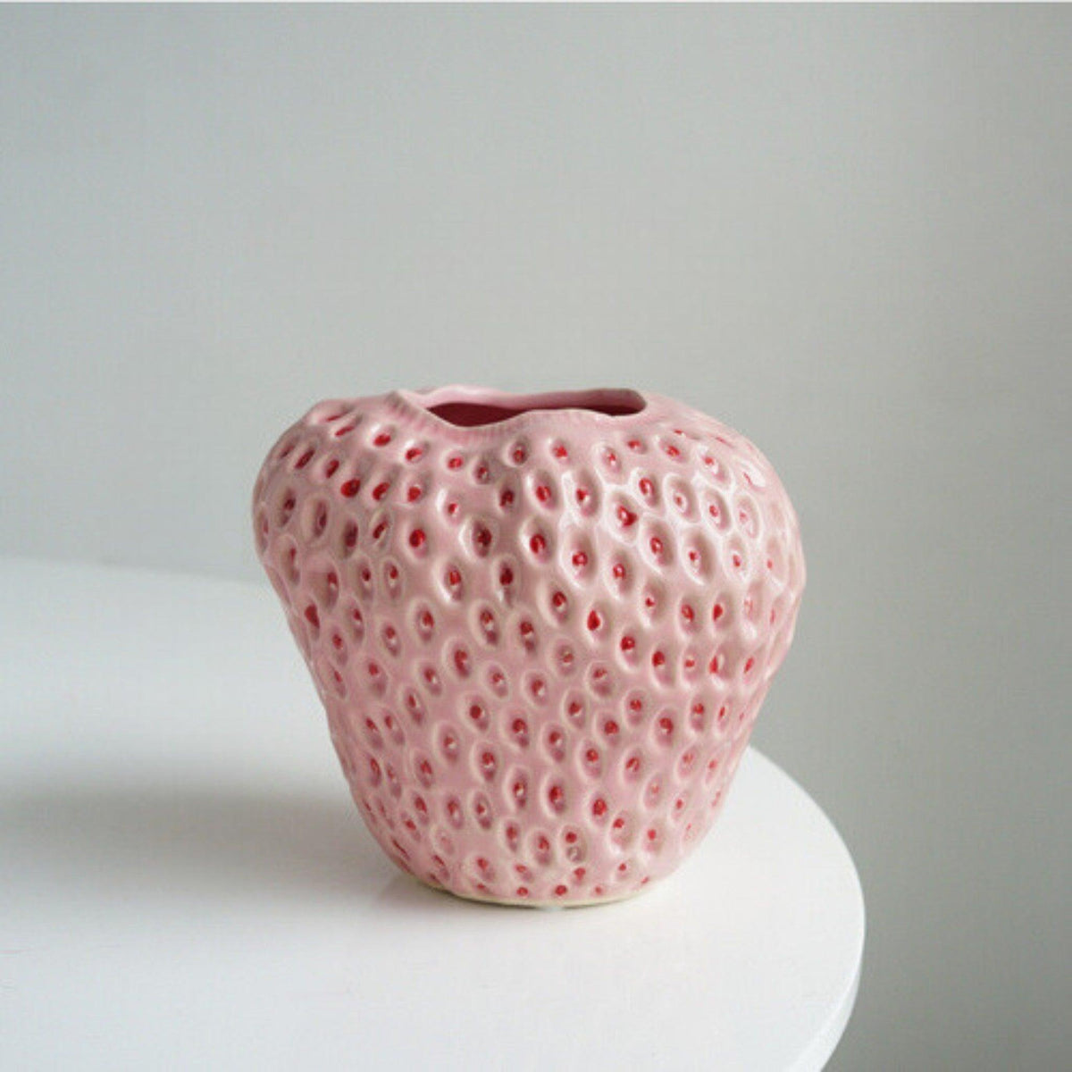 Vase en Céramique en Forme de Fraise Charmant pour Décoration Intérieure