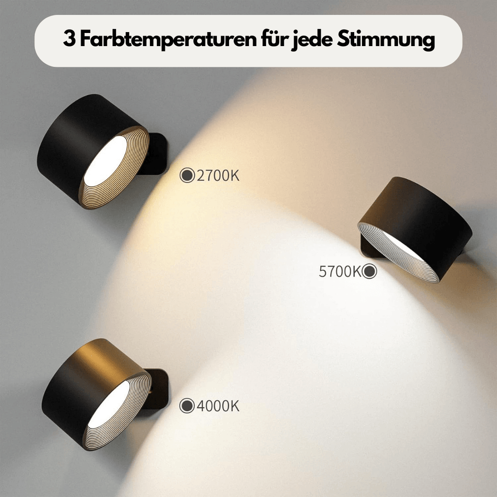 Lampe Murale Sans Fil – Éclairage LED Rechargeable et Ajustable à 360°