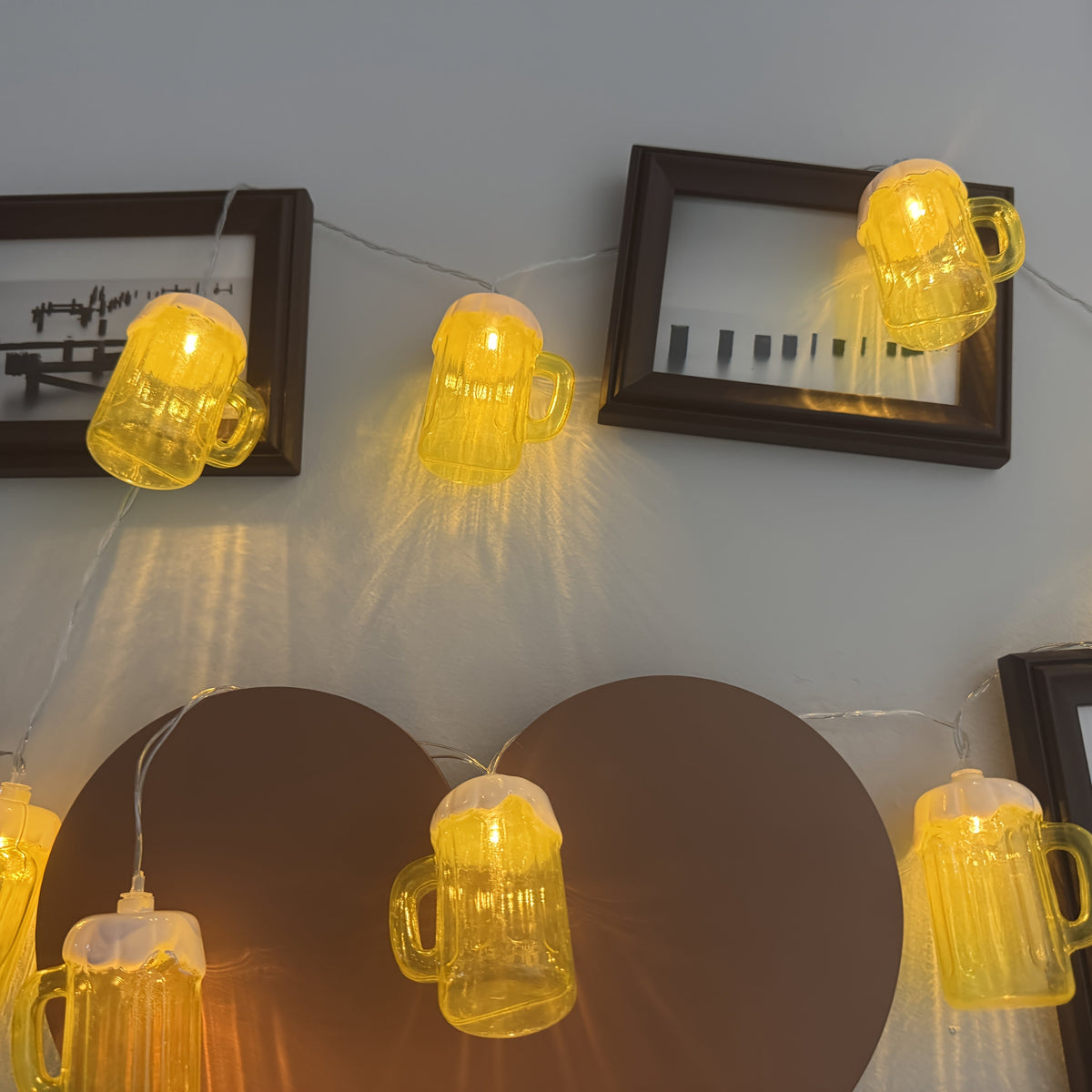 Oktoberfest Bière Lichterketting – 20 Lampes LED Blanc Chaud, Fonctionnant sur Piles