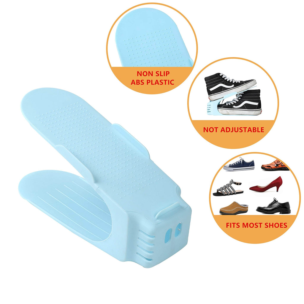 Organisateur de chaussures pour placard, set de 6 | Étagère à chaussures gain de place pour une utilisation double de l'espace de rangement | Support à chaussures empilable