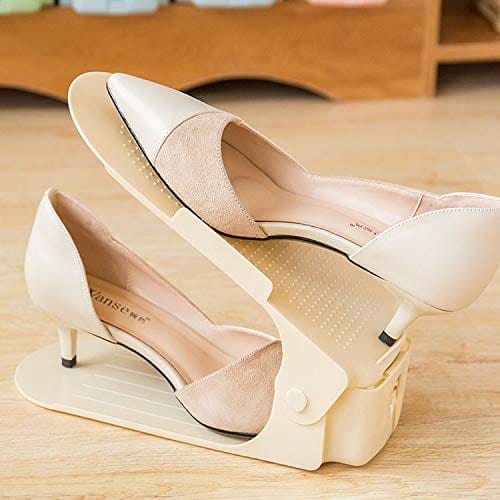 Organisateur de chaussures pour placard, set de 6 | Étagère à chaussures gain de place pour une utilisation double de l'espace de rangement | Support à chaussures empilable