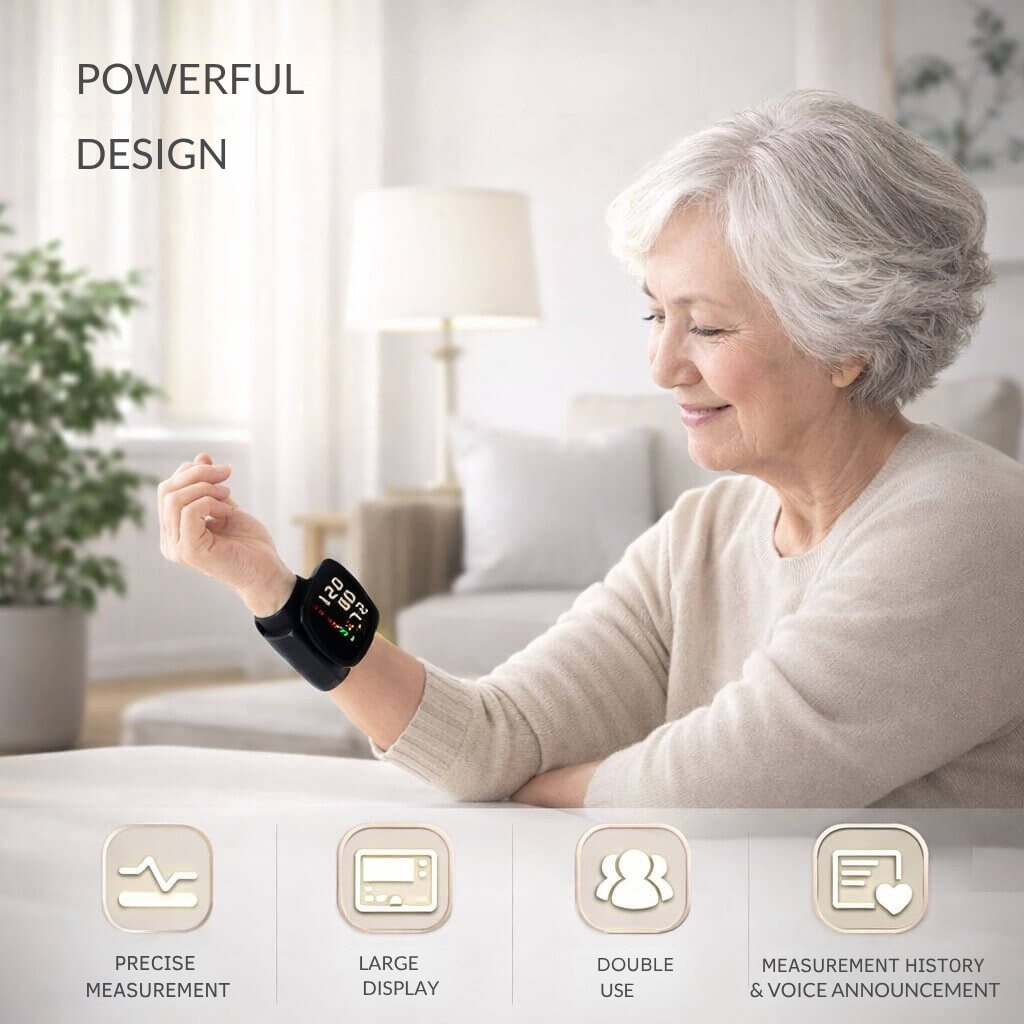Tensiomètre Numérique pour Poignet avec Écran Tactile et Fonction Vocale Rechargeable | Sansoti