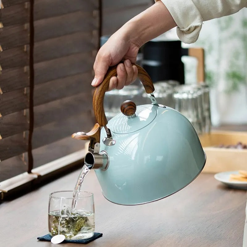 Skanto | Bouilloire en Acier Inoxydable Réglable | Avec Sifflet | 2,5L/3L