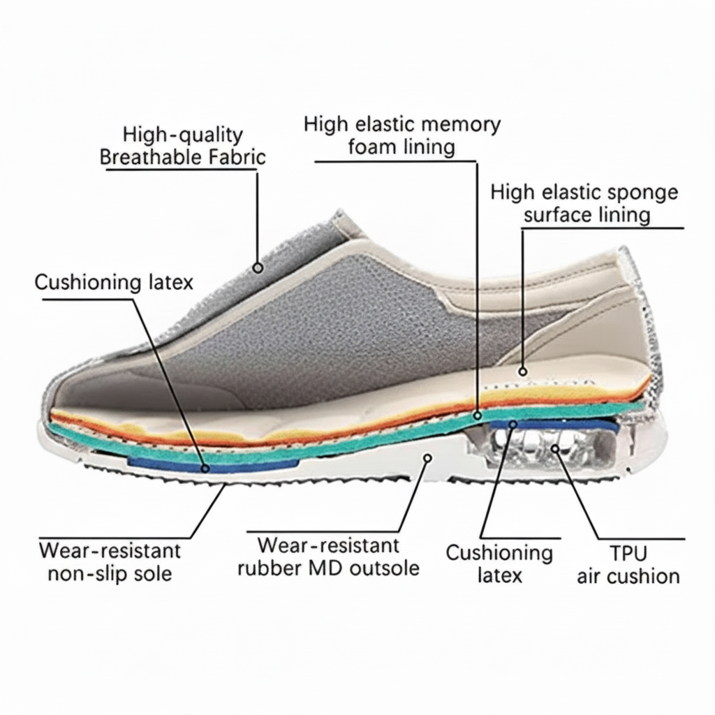 SWELLCOMFORT – Chaussures pour diabétiques avec mousse à mémoire et design Zero-Drop