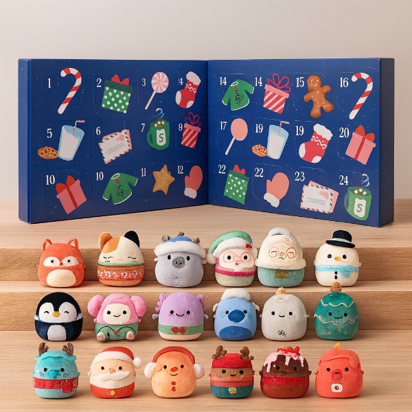 SquishJoy Ensemble Surprise de Vacances | Calendrier de l'Avent festif rempli de Squishmallows câlins !