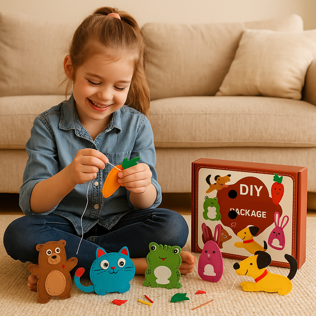 Kletshuts™ SewingCraft 1+1 GRATUIT : Kit de couture DIY Animaux pour Enfants, Set de Créativité
