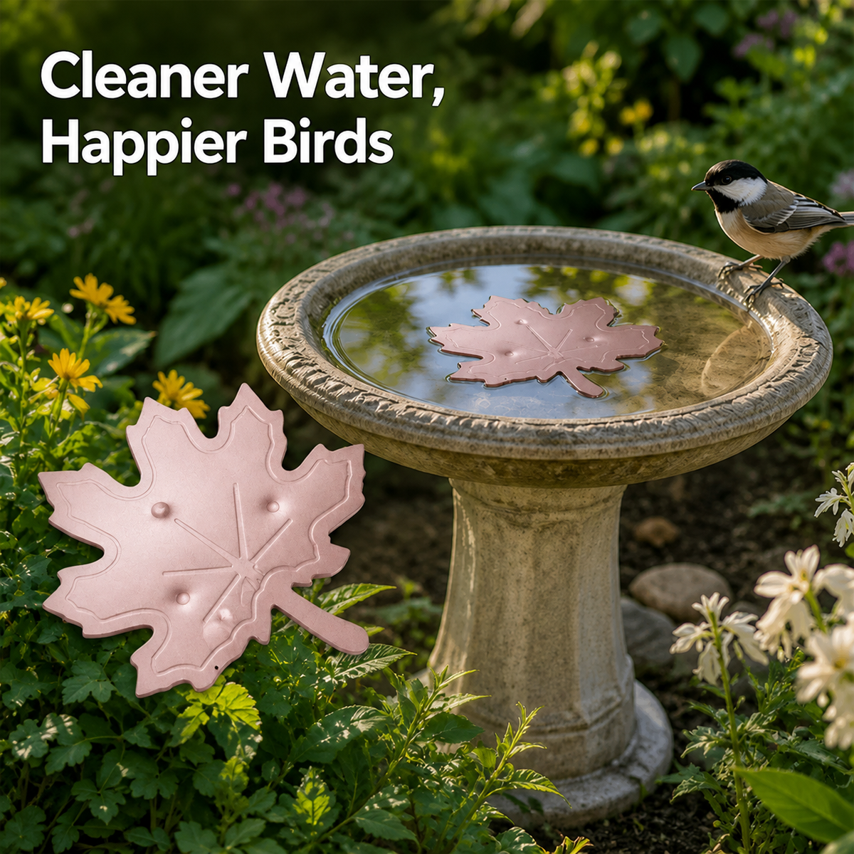 AquaLeaf™ — Gardez votre bain d'oiseaux étincelant et irrésistiblement propre sans lever le petit doigt