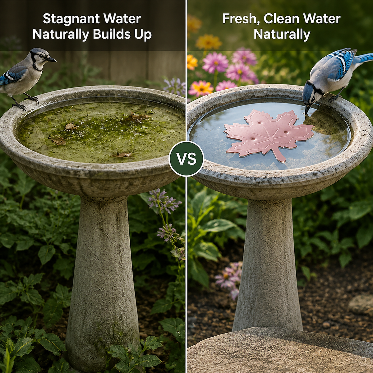AquaLeaf™ — Gardez votre bain d'oiseaux étincelant et irrésistiblement propre sans lever le petit doigt
