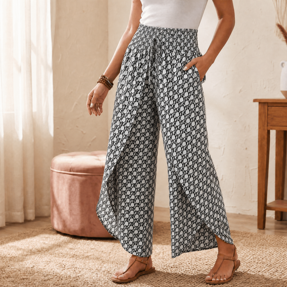 Lunavia – Pantalon large floral boho pour femmes