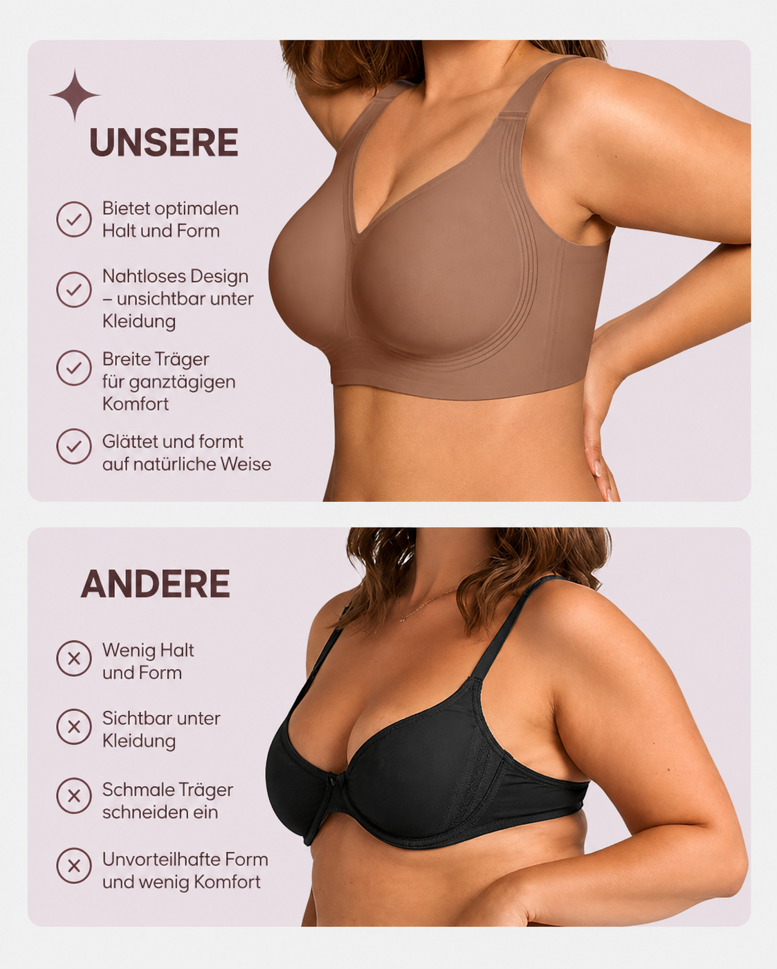 Soutien-gorge Jelly sans fil confortable avec couverture complète et effet lissant