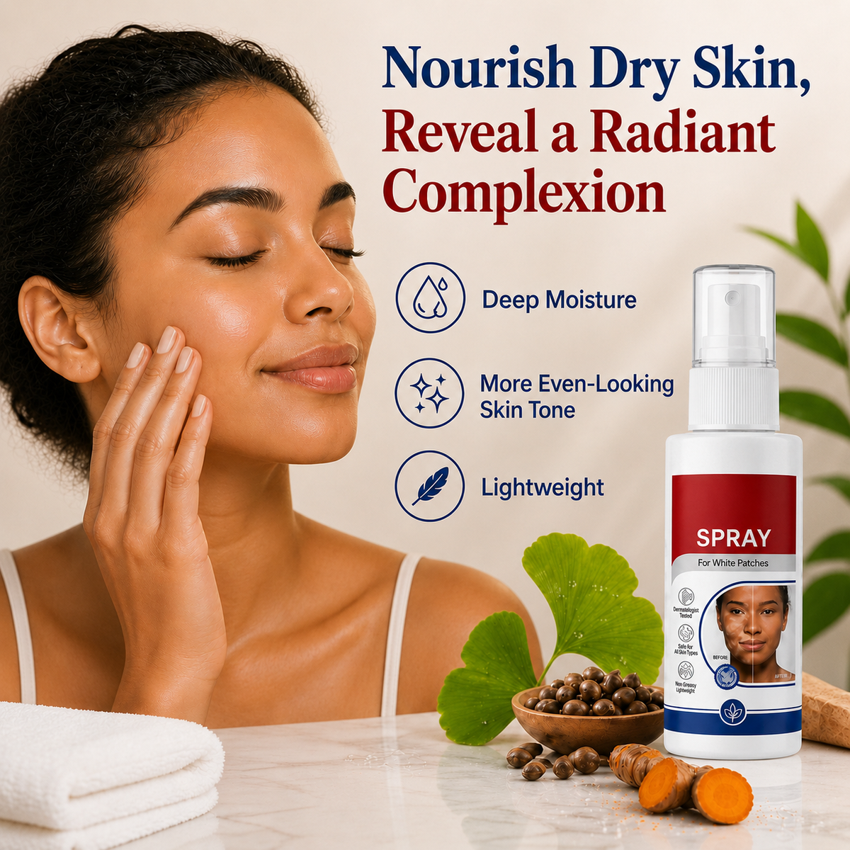 Elavue™ — Nourrissez la Peau Sèche et Révélez un Teint Plus Sain et Plus Radieux