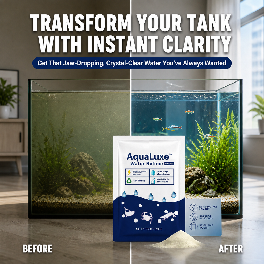 AquaLuxe™ Raffineur d'Eau — Transformez Votre Aquarium avec une Clarté Éblouissante Instantanée