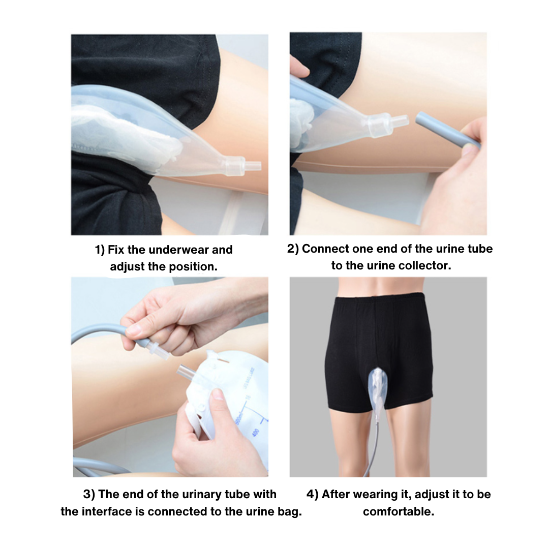Sous-vêtements discrets avec poche intégrée pour collecte d'urine réutilisable