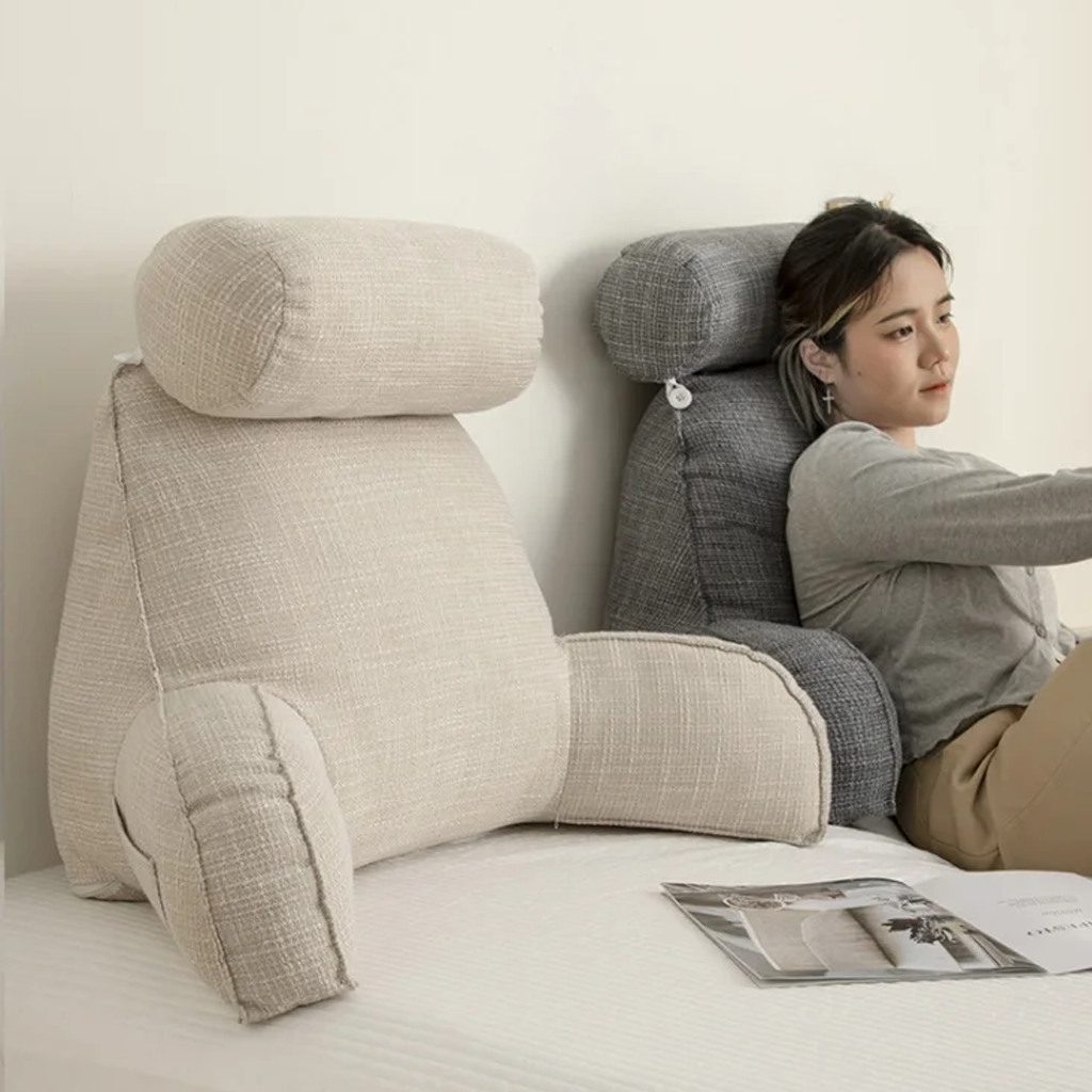 Havre de Confort | Coussin Lombaire avec Appui-tête et Accoudoirs Réglables | Coussin pour Soulager les Douleurs au Dos