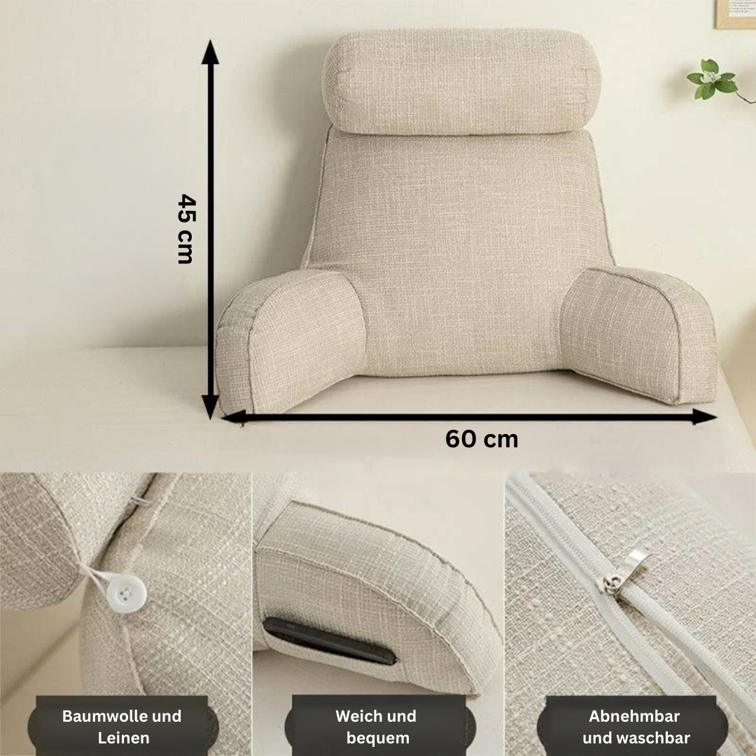 Havre de Confort | Coussin Lombaire avec Appui-tête et Accoudoirs Réglables | Coussin pour Soulager les Douleurs au Dos