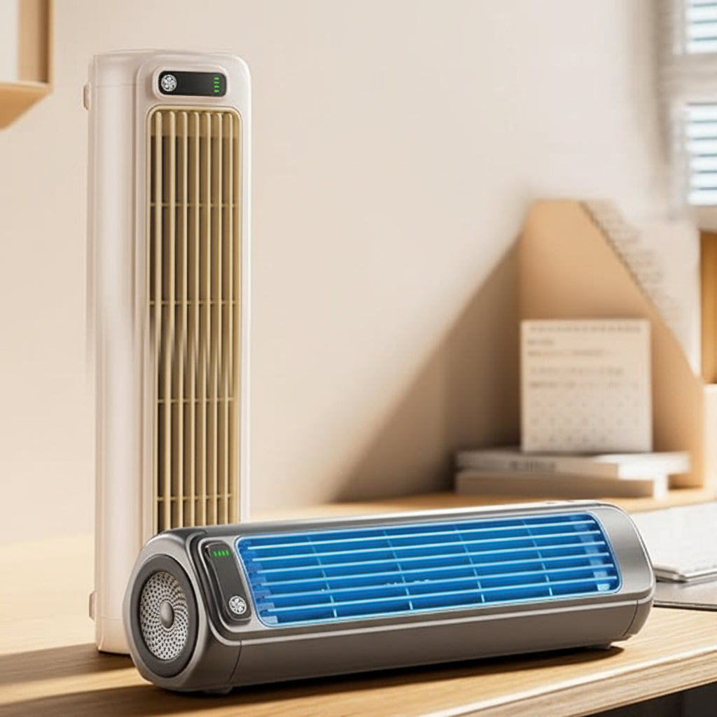 Climatiseur Portable Compact Sans Lame avec Refroidissement Évaporaif | Ventilateur Personnel Silencieux pour la Maison et les Voyages