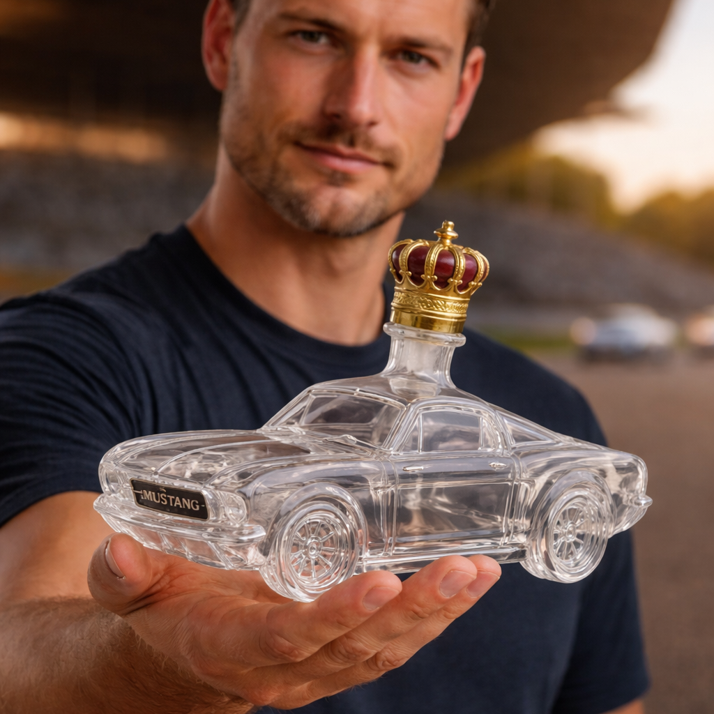 Skanto | Carafe à Whiskey Mustang | Design Mustang | Verre fait main