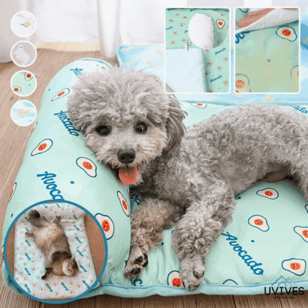 Tapis rafraîchissant pour chiens et chats | Soie glacée auto-refroidissante | Lavable et pliable | CoolPetty